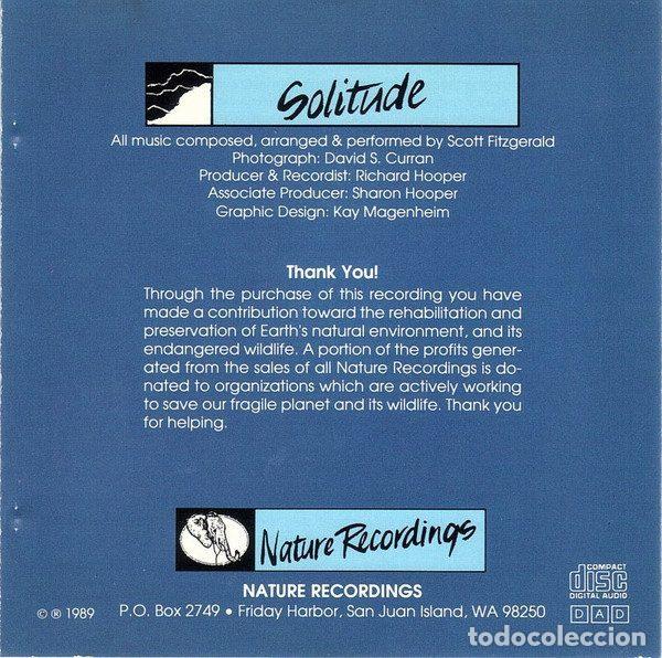 CDs de m&uacute;sica: Scott Fitzgerald &ndash; Solitude (CD, Nature Recordings CDM05) - Foto 5