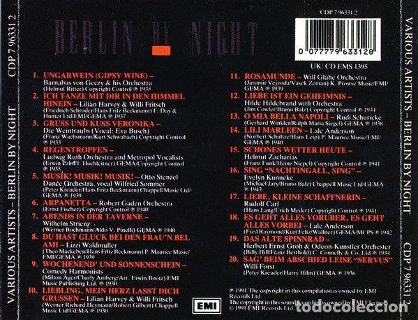 CDs de m&uacute;sica: Various &ndash; Berlin By Night (CD, EMI CDP 7 96331 2) - Foto 2