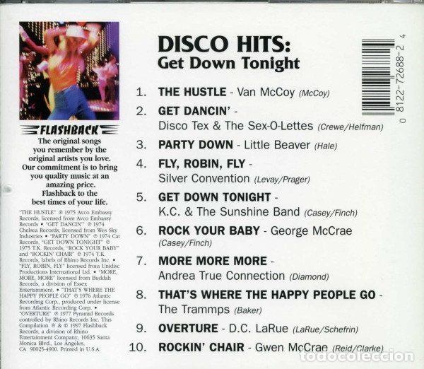 CDs de m&uacute;sica: Various &ndash; Disco Hits: Get Down Tonight (CD, Flashback Records R2 72688) - Foto 2
