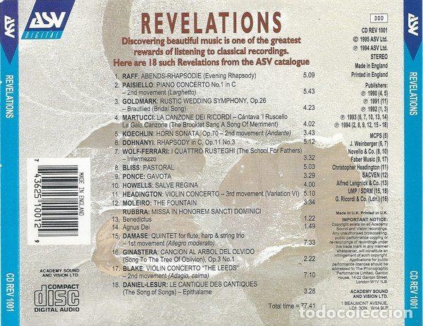CDs de m&uacute;sica: Various &ndash; Revelations (CD, ASV CD REV 1001) - Foto 2