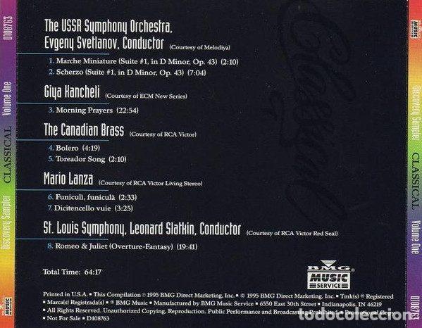 CDs de m&uacute;sica: Various &ndash; Discovery Sampler Volume One - Classical (CD, BMG Music Service D108763) - Foto 2