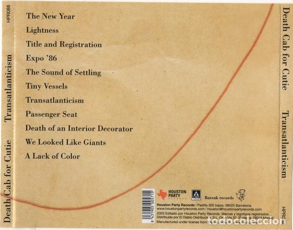 CDs de m&uacute;sica: Death Cab for Cutie - Transatlanticism - Foto 2