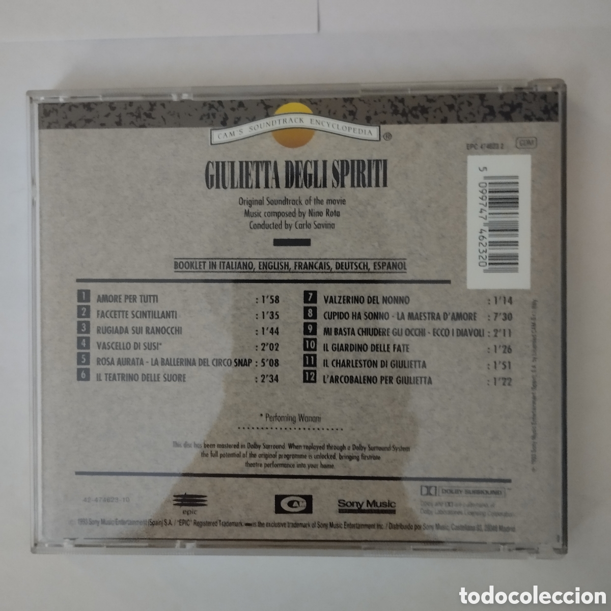 CDs de m&uacute;sica: CD BSO Giuliete de los espiritus - Nino Rota. - Foto 2