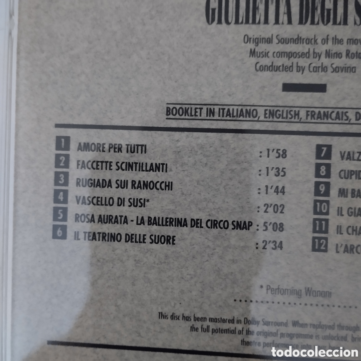 CDs de m&uacute;sica: CD BSO Giuliete de los espiritus - Nino Rota. - Foto 4