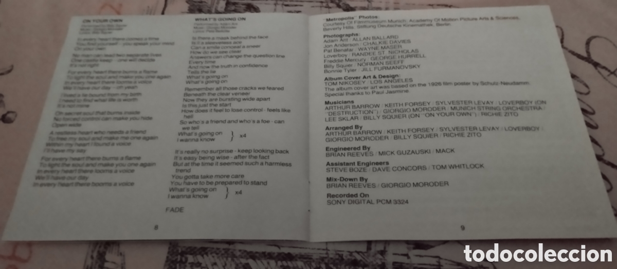 CDs de m&uacute;sica: CD BSO Metropolis - Recopilatorio - Giorgio Moroder. - Foto 8