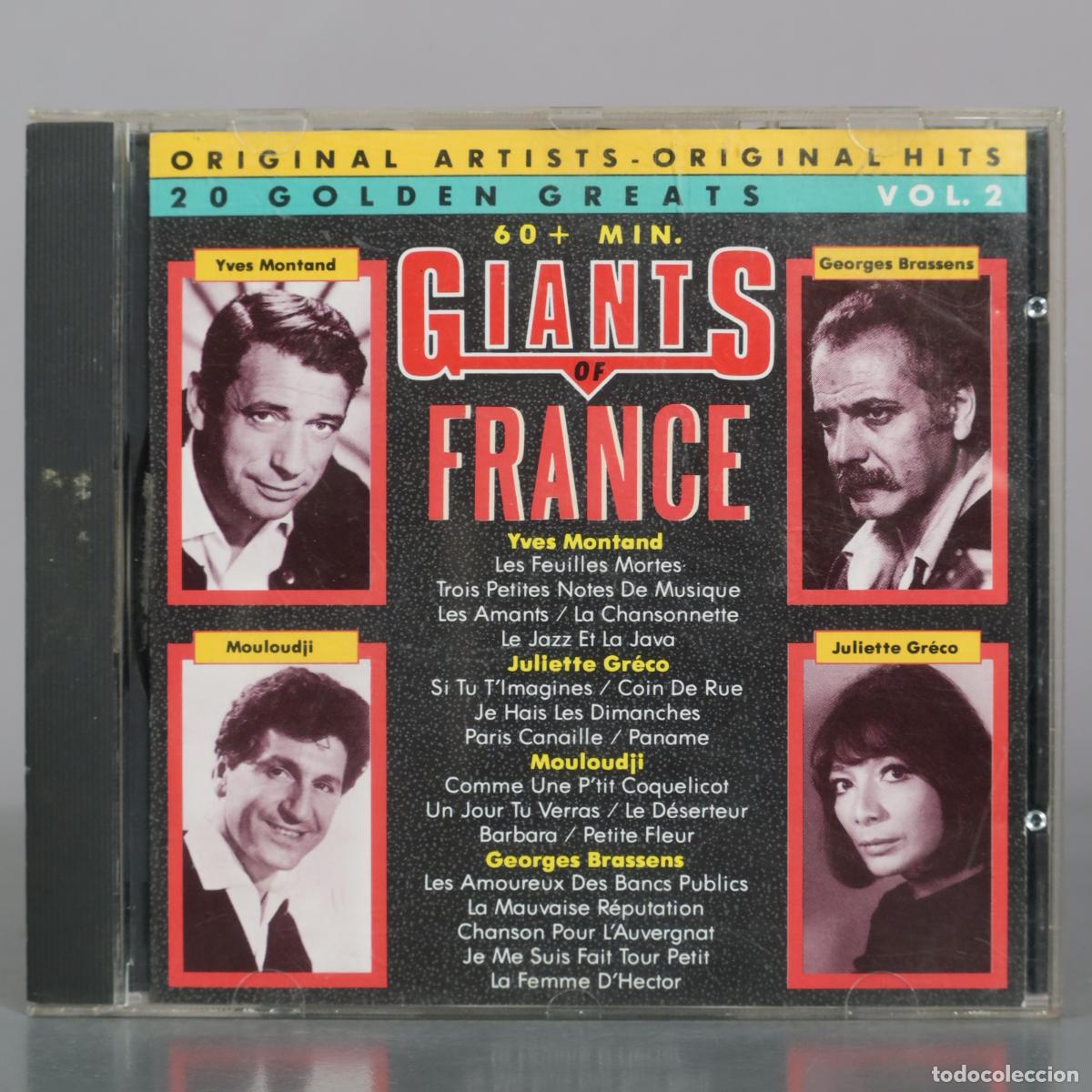CDs de m&uacute;sica: CD. Giants Of France Vol. 2 - Yves Montand, Juliette Gr&eacute;co, Mouloudji, Georges Brassens