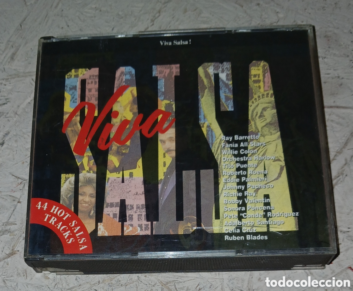 CDs de m&uacute;sica: Caja 4 CD Viva Salsa! 44 Hot Salsa Tracks - Fania All Stars, Celia Cruz, Rub&eacute;n Blades (Fatbox)