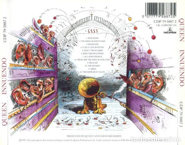 CDs de m&uacute;sica: Queen &rdquo;Innuendo&rdquo; CD, primera edici&oacute;n - Foto 2