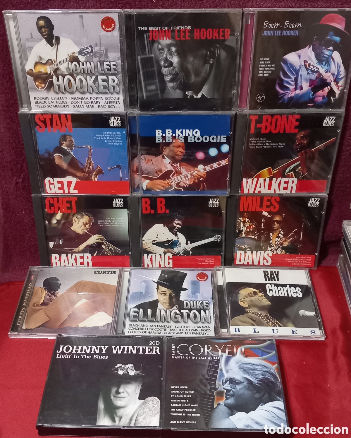 Music CDs: LOTE 17&times;CDs&times;MILES DAVIS+JOHN LEE HOOKER+B.B.KING+RAY CHARLES+JOHNNY WINTERS+LARRY CORYELL/COMO NUEVO