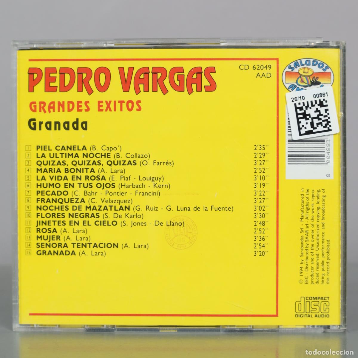 CDs de m&uacute;sica: CD. Grandes Exitos - Pedro Vargas - Foto 2