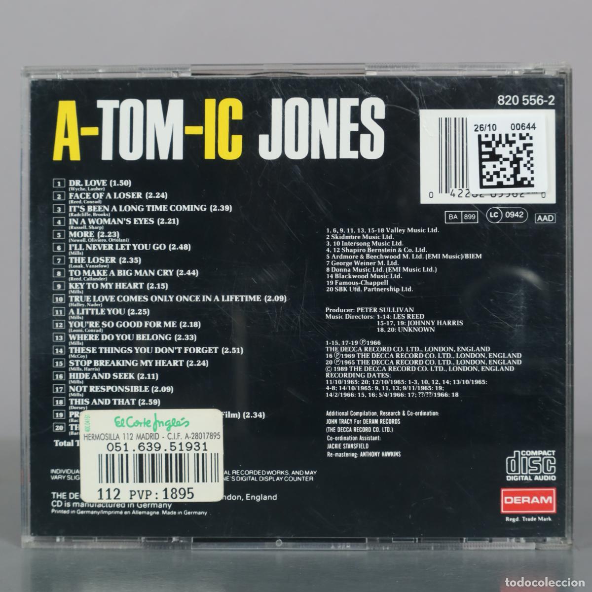 CDs de m&uacute;sica: CD. A-Tom-Ic Jones - Tom Jones - Deram - Foto 2