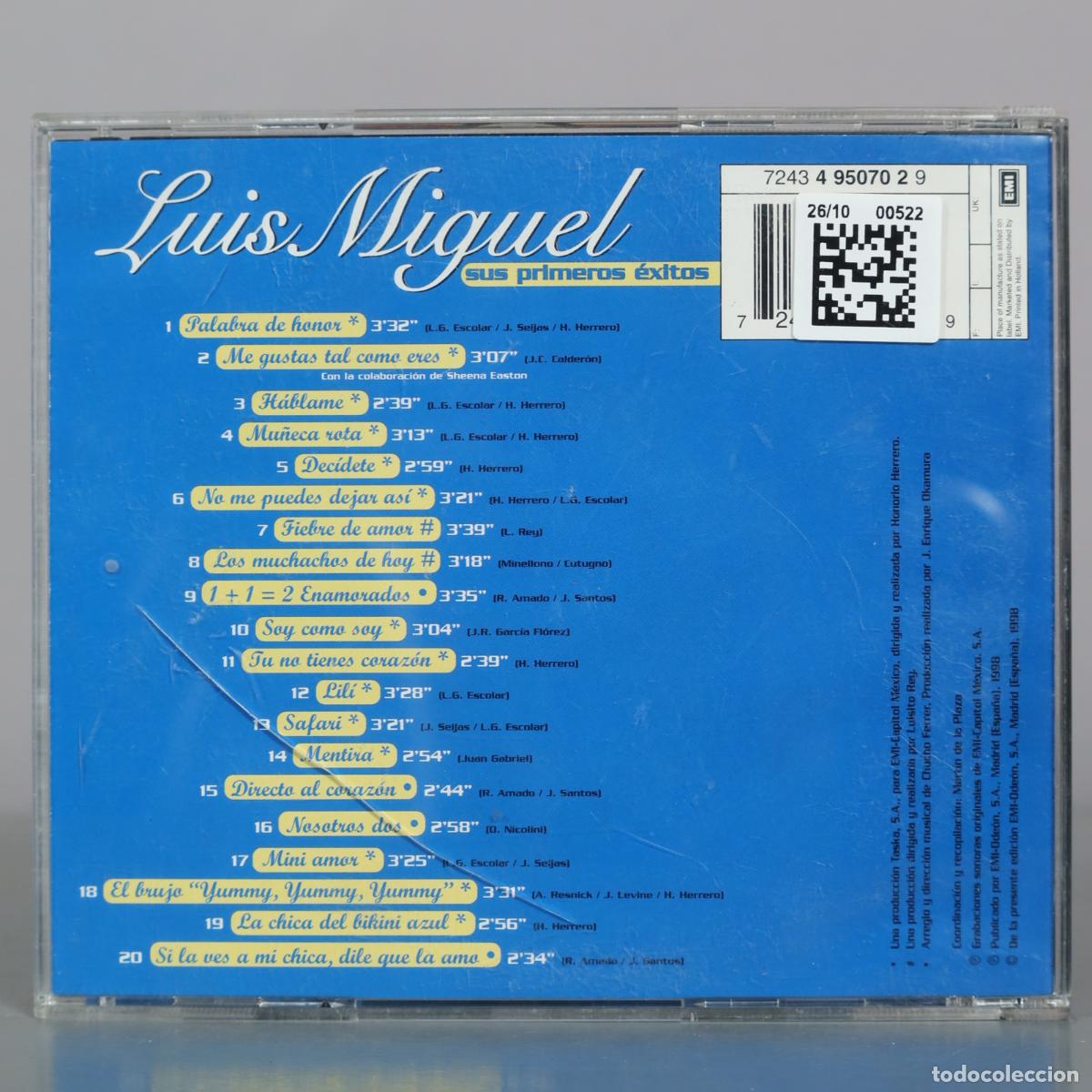 CDs de m&uacute;sica: CD. Luis Miguel - Sus primeros &eacute;xitos - Foto 2