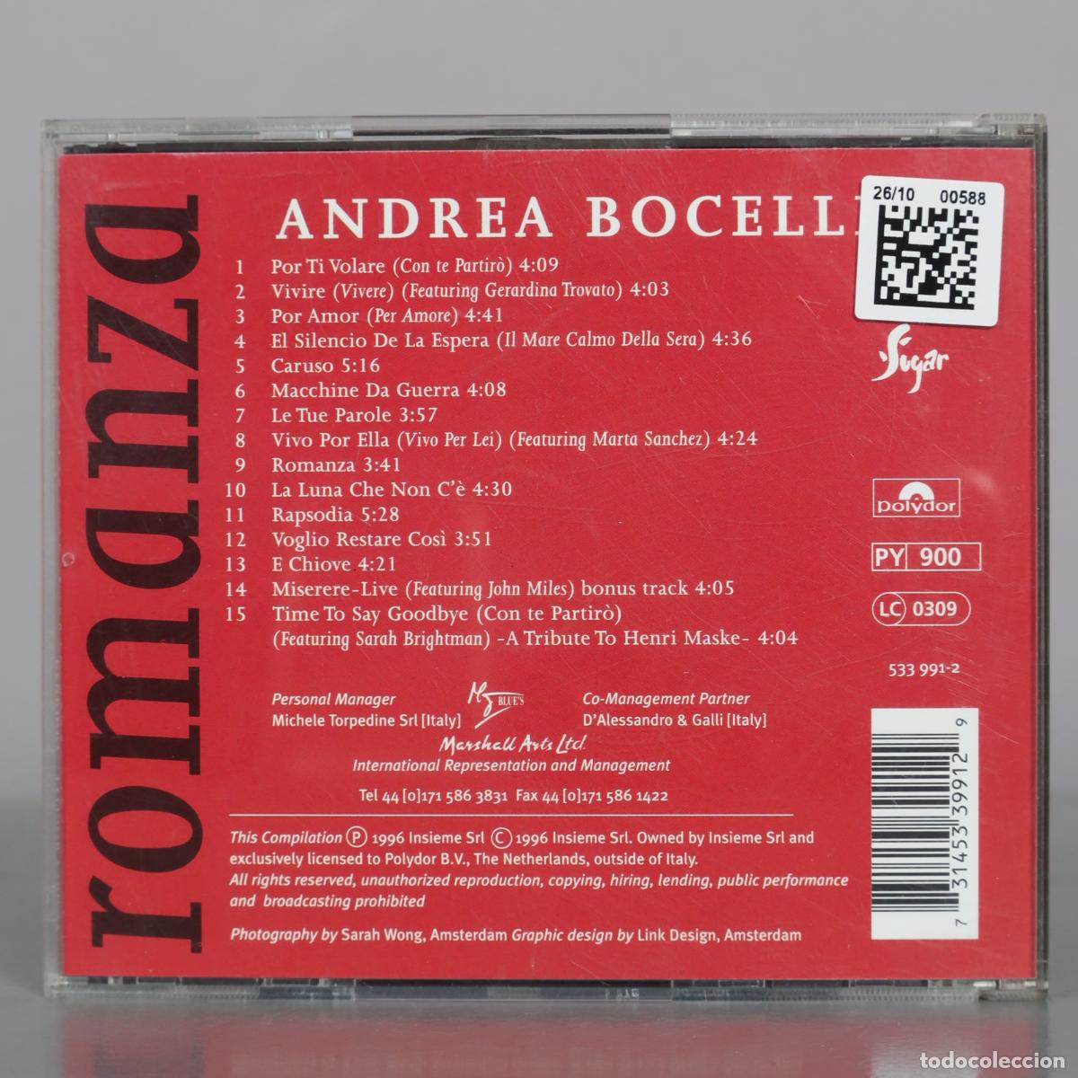 CDs de m&uacute;sica: CD. Romanza - Andrea Bocelli - Foto 2