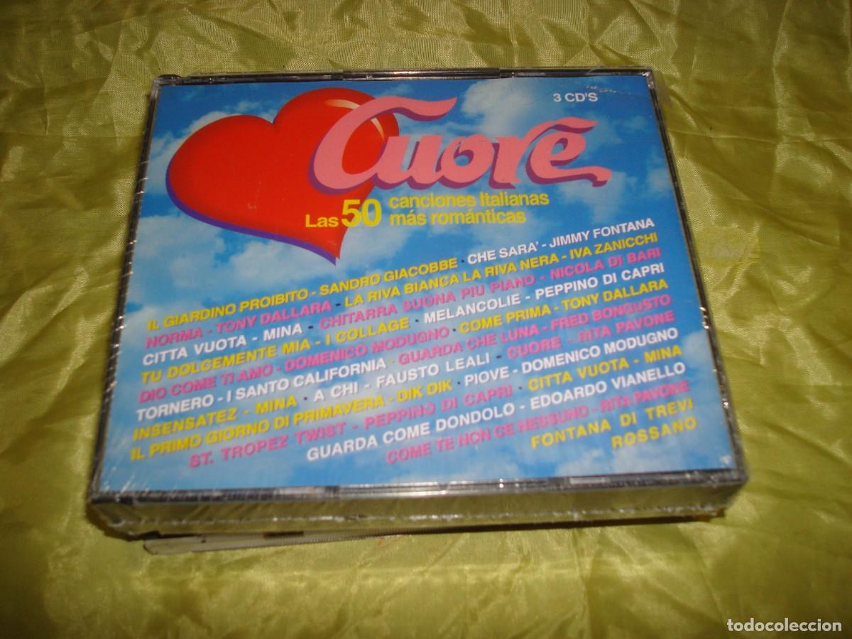 CDs de m&uacute;sica: CUORE. LAS 50 CANCIONES ITALIANAS MAS ROMANTICAS. 3 CD&acute;S. PRECINTADO