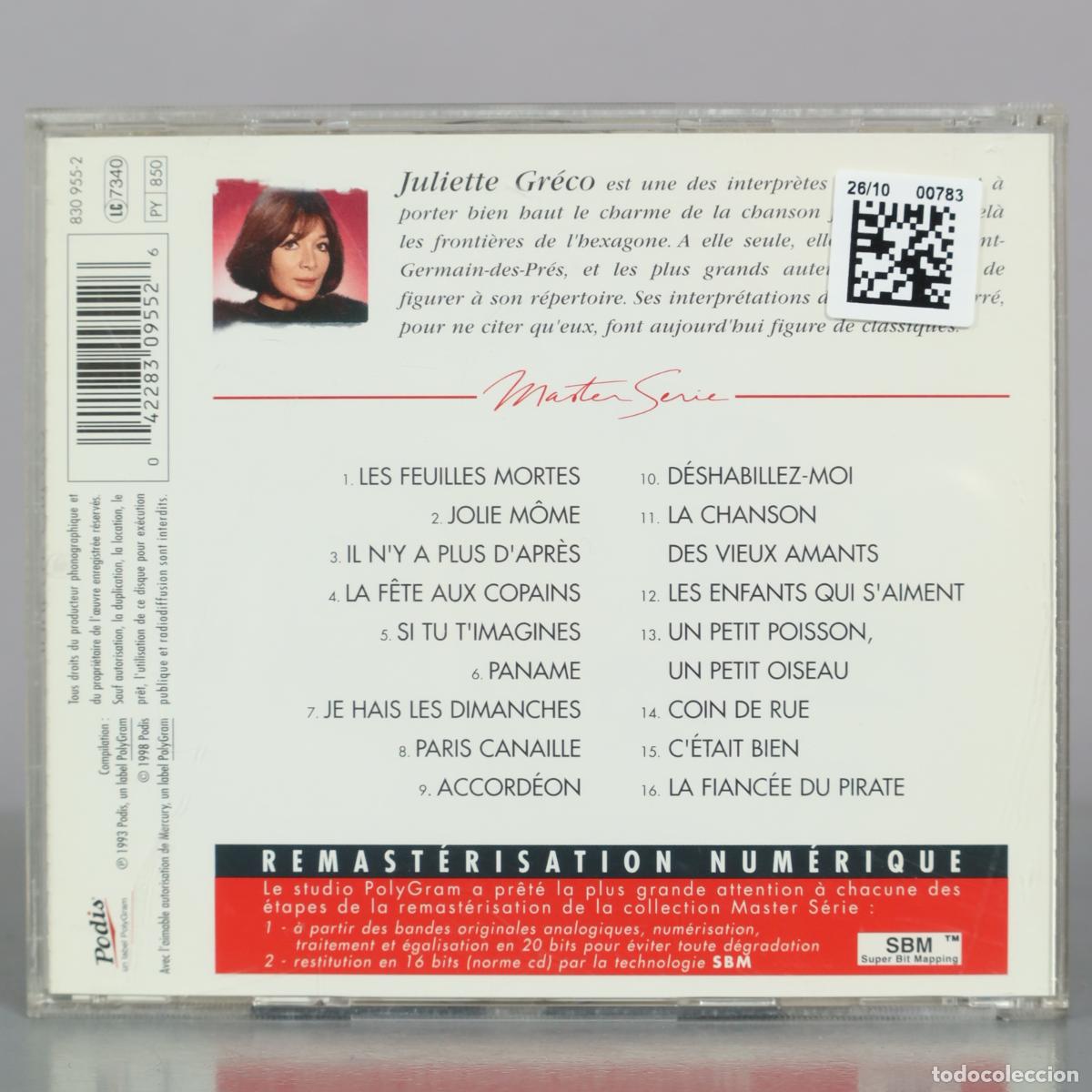 CDs de m&uacute;sica: CD. Juliette Greco - Master Serie Vol. 1 - Foto 2