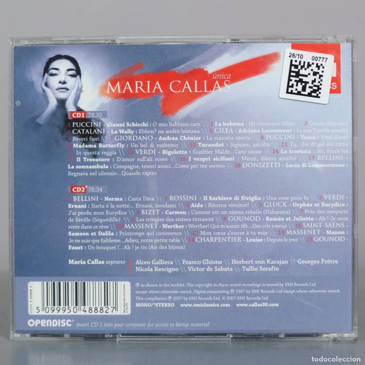 CDs de m&uacute;sica: CD. Maria Callas - Unica - EMI Classics - Foto 2