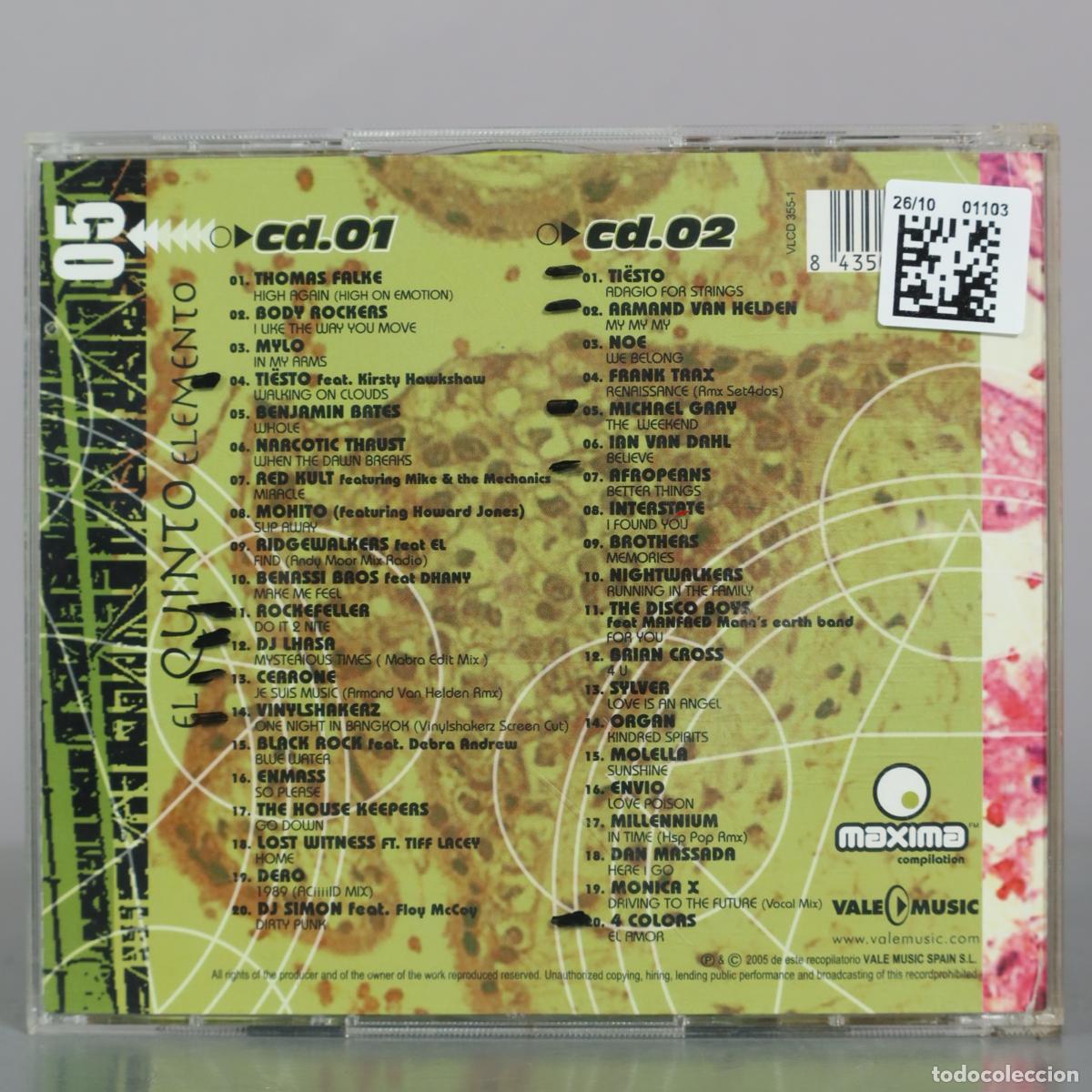 CDs de m&uacute;sica: CD. Maxima Compilation 05 - El Quinto Elemento - Vale Music - Foto 2