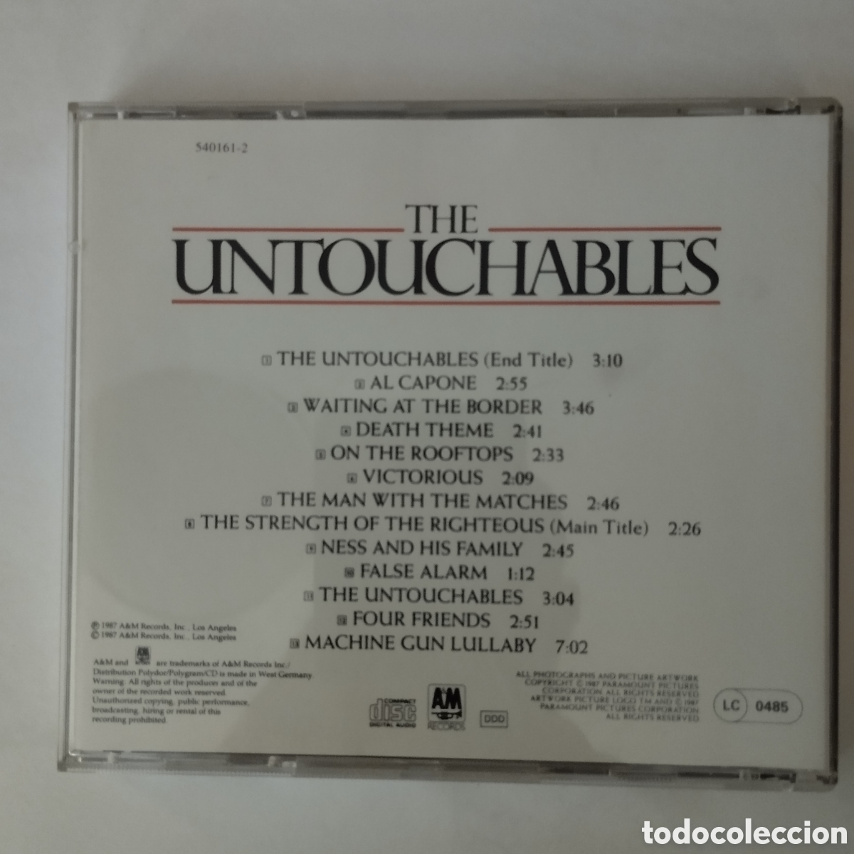 CDs de m&uacute;sica: CD BSO Los Intocables de Eliot Ness - Ennio Morricone. - Foto 2