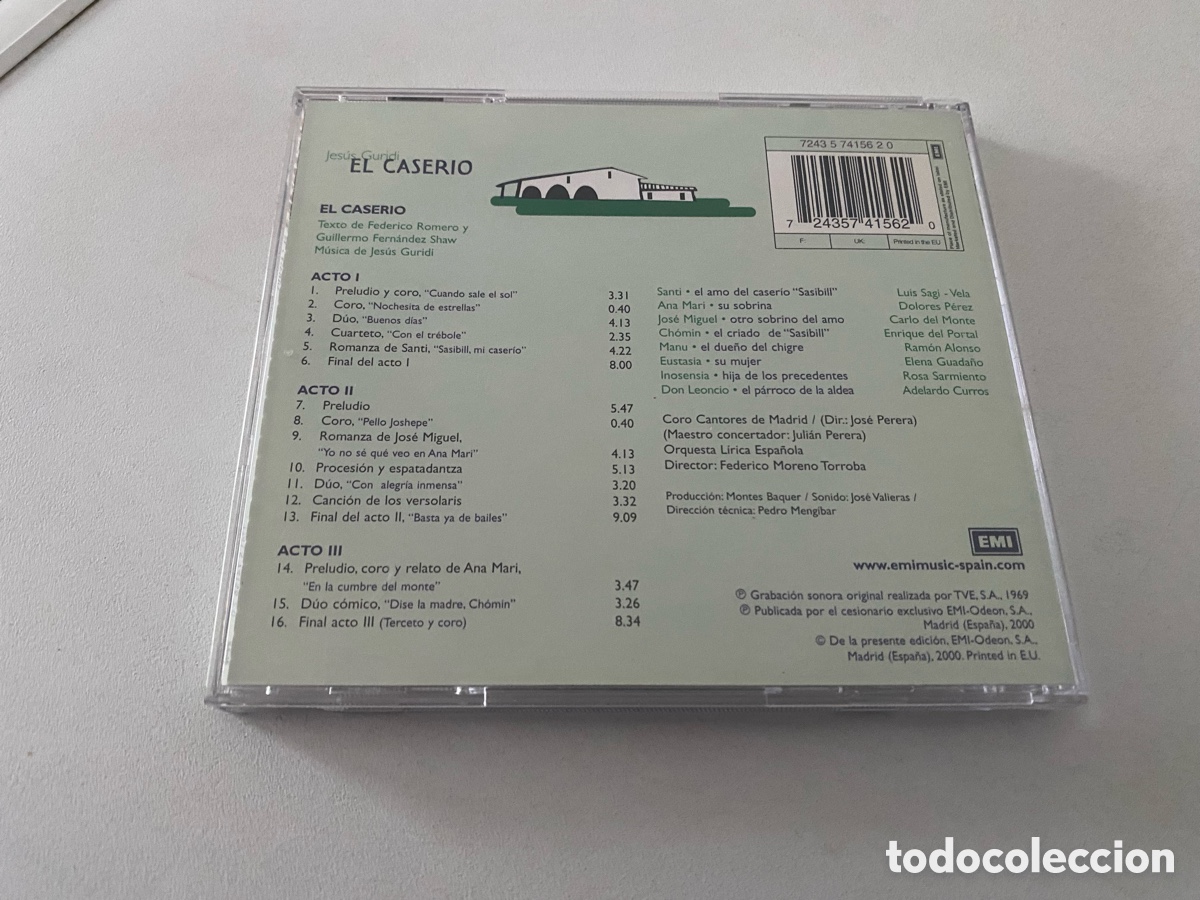 CDs de m&uacute;sica: El Caserio Jesus Guridi Zarzuela Cd - Foto 3