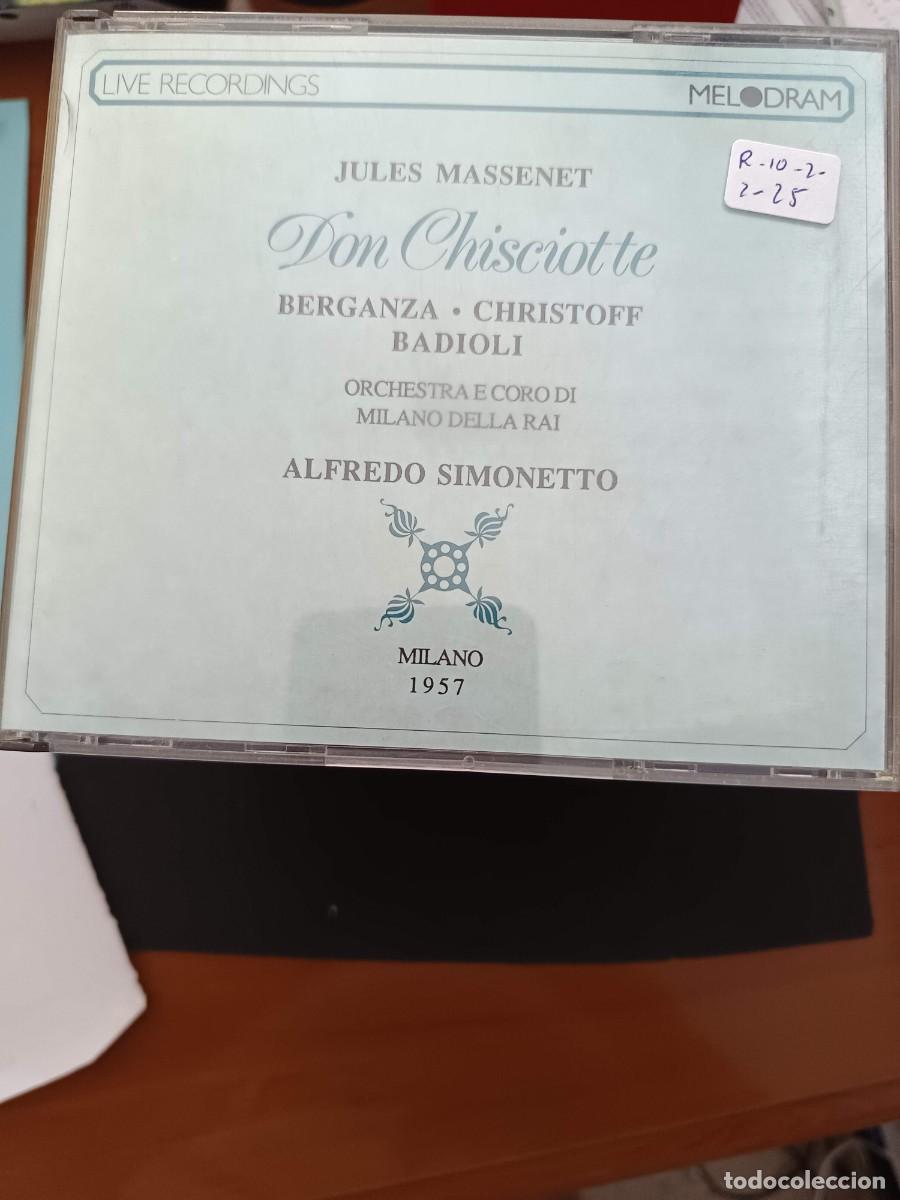 CDs de m&uacute;sica: 2 CD. JULES MASSENET: DON CHISCIOTTE. DIR: ALFREDO SIMONETTO. INT&Eacute;RP: BERGANZA, CHRISTOFF, BADIOLI