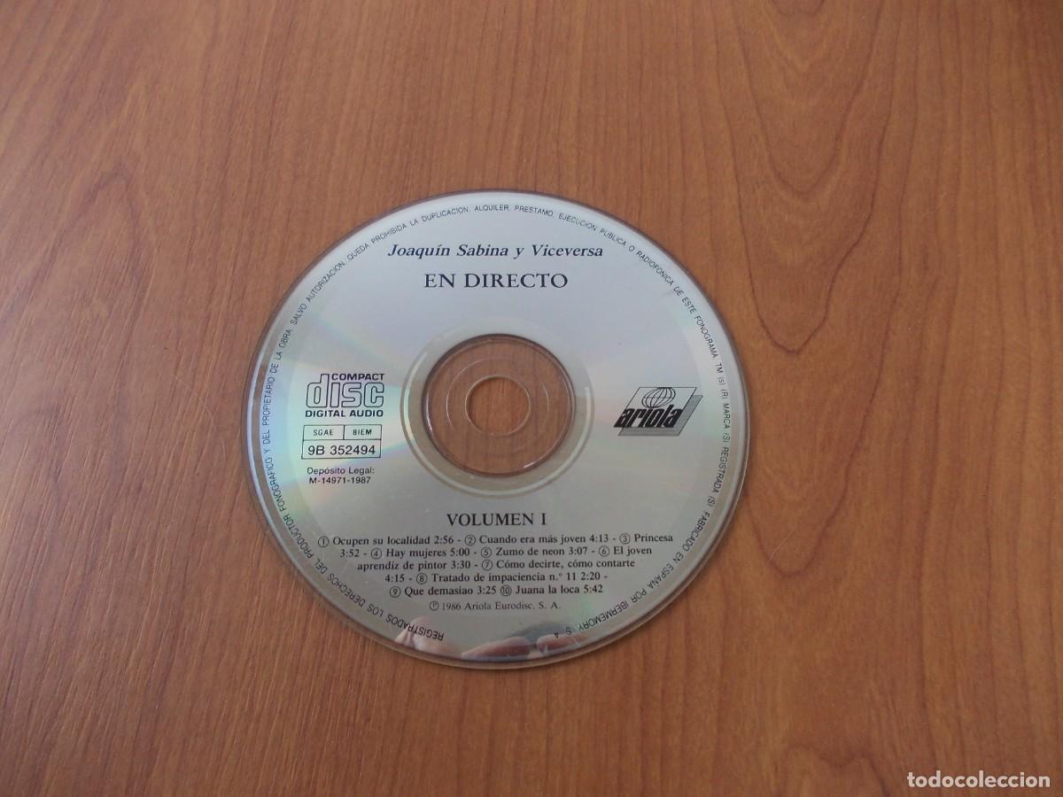 CD de M&uacute;sica: Compact Disc Joaquin Sabina Viceversa En Directo Volumen I Ariola 1986 Espa&ntilde;a Pop Rock Sin Caja