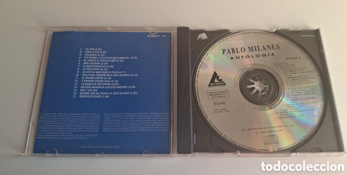 CDs de m&uacute;sica: CD PABLO MILAN&Eacute;S, ANTOLOG&Iacute;A - Foto 3