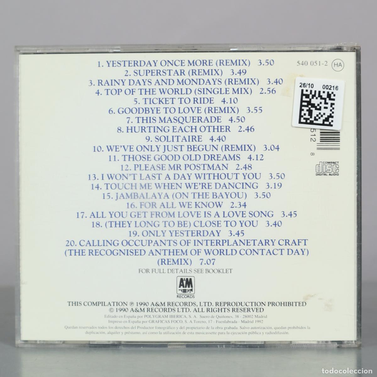 CDs de m&uacute;sica: CD. Carpenters - A&M Records - Foto 2