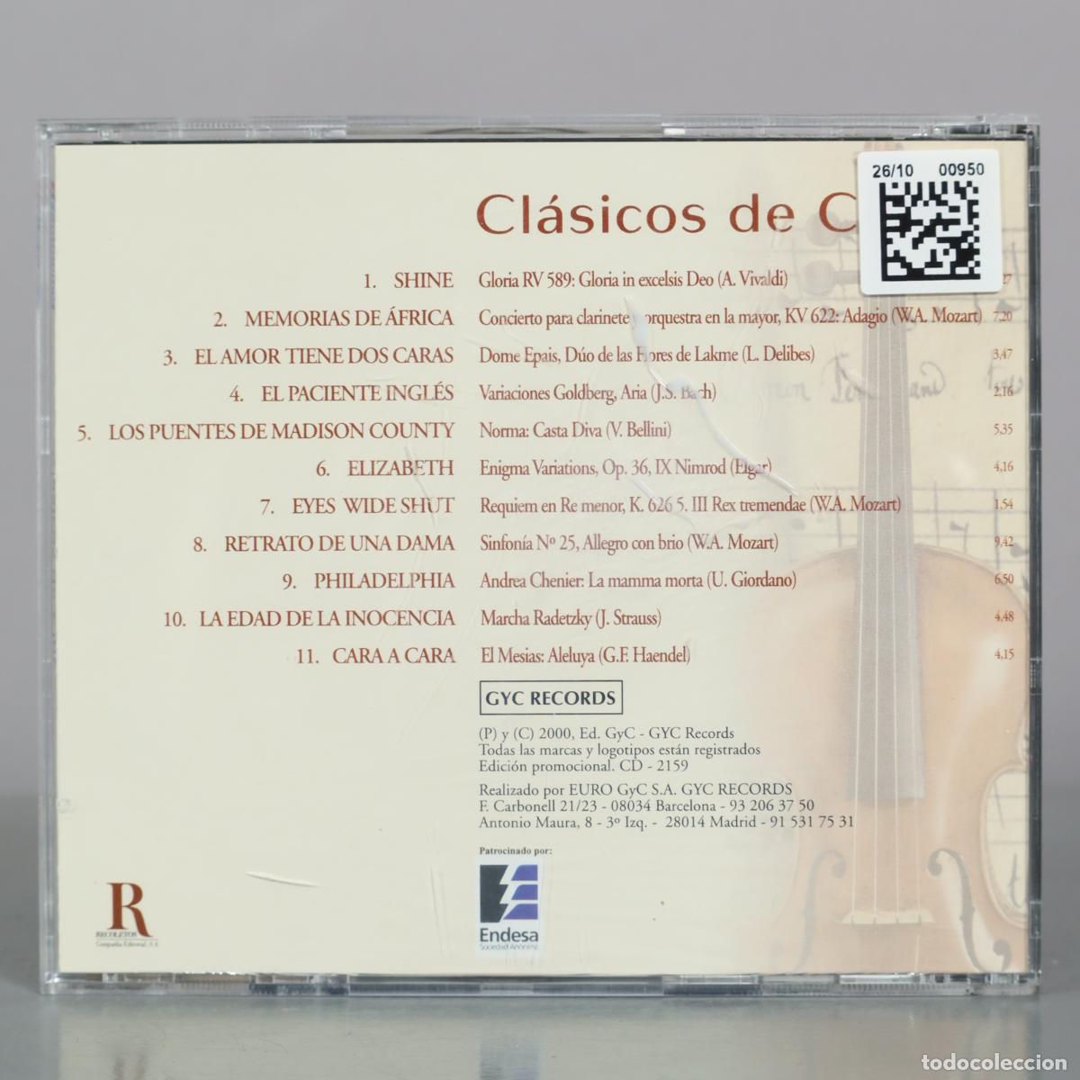 CDs de m&uacute;sica: CD. Cl&aacute;sicos de Cine - Gyc Records - Foto 2