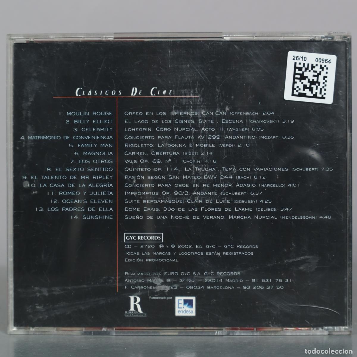 CDs de m&uacute;sica: CD. Cl&aacute;sicos de Cine - Gyc Records - Foto 2