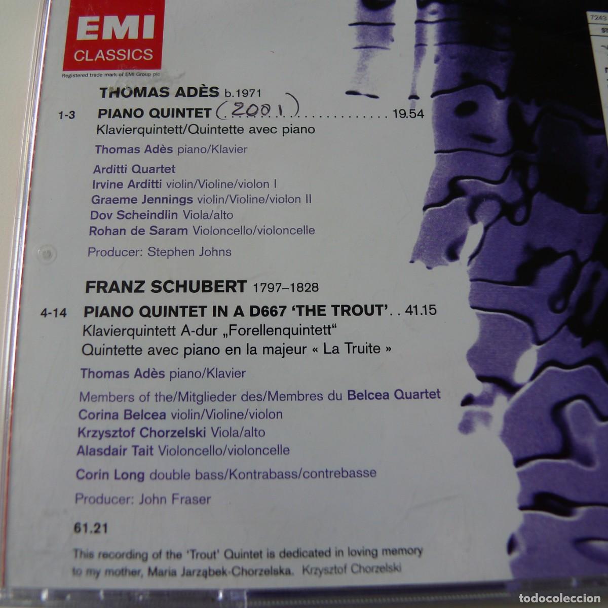 CDs de m&uacute;sica: Ad&egrave;s , Schubert &ndash; Piano Quintets CD - Foto 2