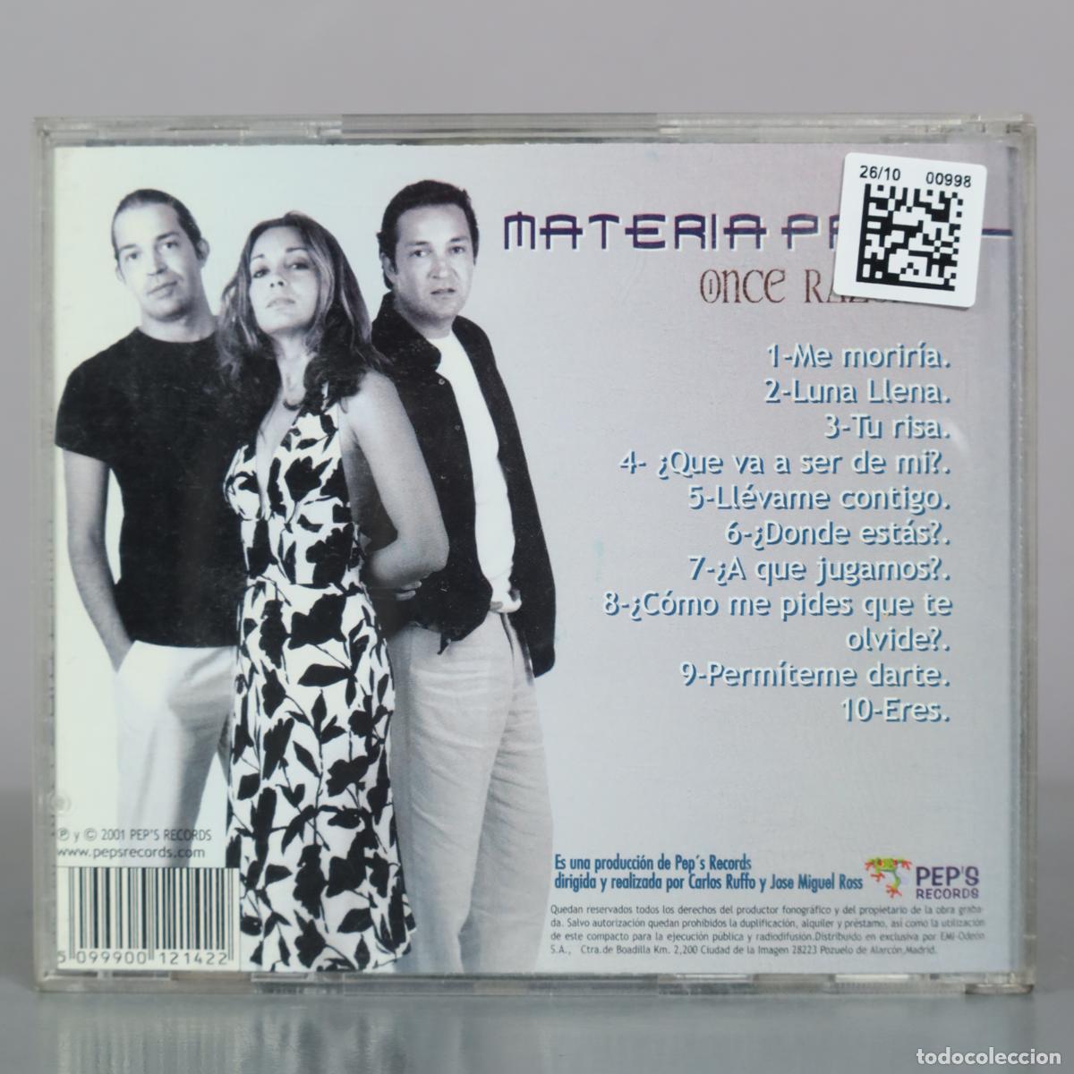CDs de m&uacute;sica: CD. Once Razones - Materia Prima - Foto 2
