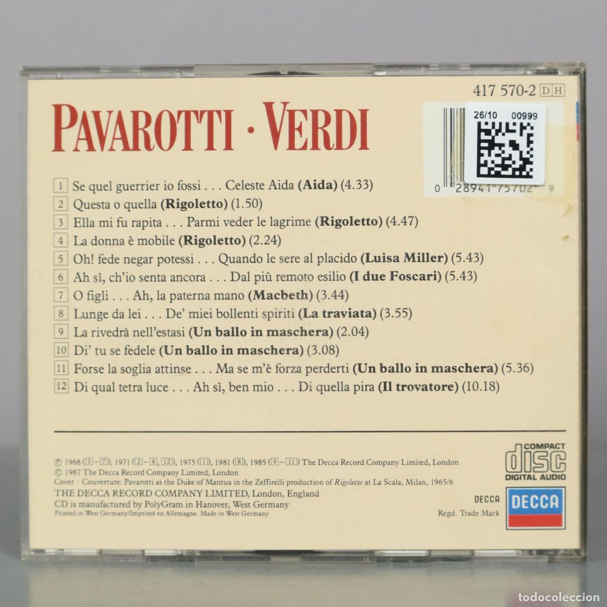 CDs de m&uacute;sica: CD. Pavarotti - Verdi - Foto 2