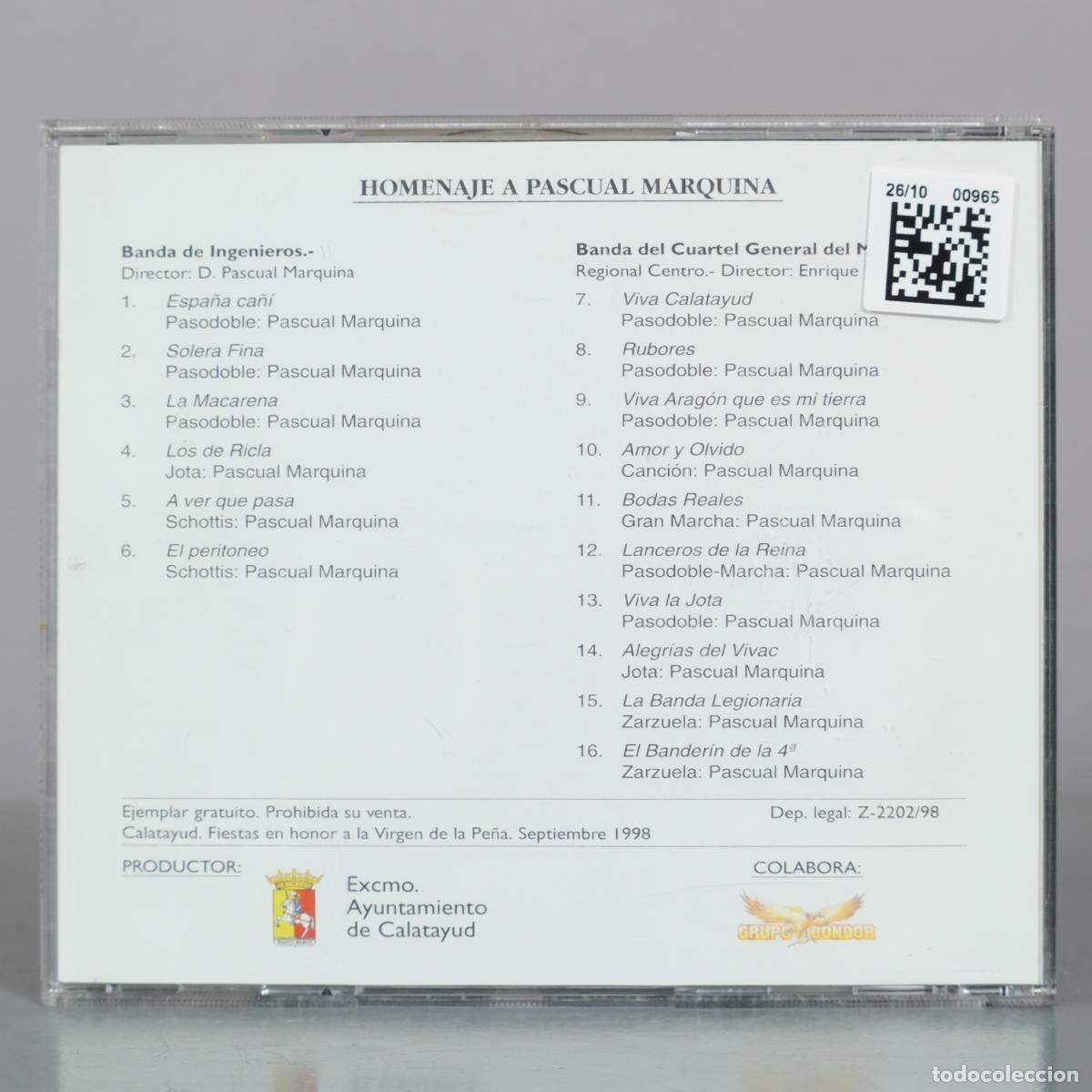 CDs de m&uacute;sica: CD. Homenaje a Pascual Marquina - Foto 2