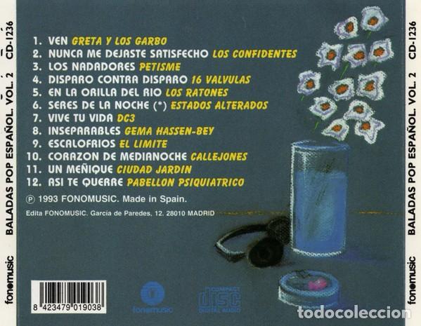 CDs de m&uacute;sica: Baladas Pop Espa&ntilde;ol Vol 2 - Foto 2
