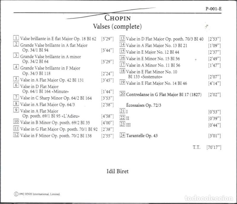 CDs de m&uacute;sica: Chopin, Idil Biret - Valses. CD - Foto 2