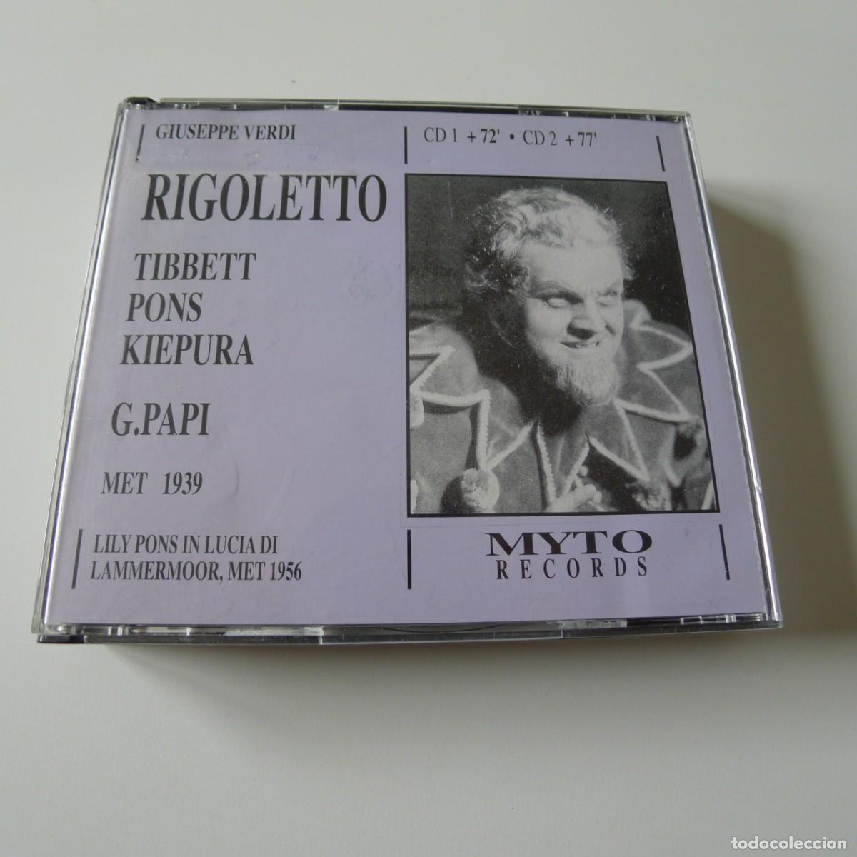 CDs de m&uacute;sica: Giuseppe Verdi, Tibbet, Pons, Kiepura, G. Papi &ndash; Rigoletto 2CD BOX SET