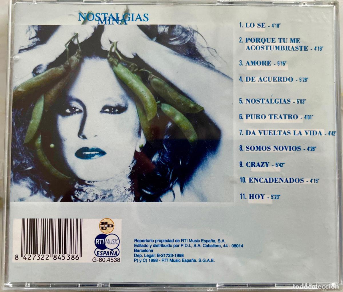 CDs de m&uacute;sica: MINA. NOSTALGIAS. CD 1998 FABRICADO EN ESPA&Ntilde;A - Foto 2