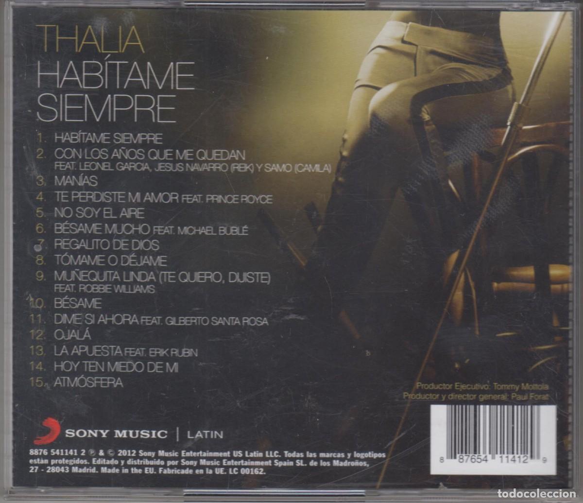 CDs de m&uacute;sica: Thal&iacute;a cd Hab&iacute;ame siempre 2012 Spain - Foto 2