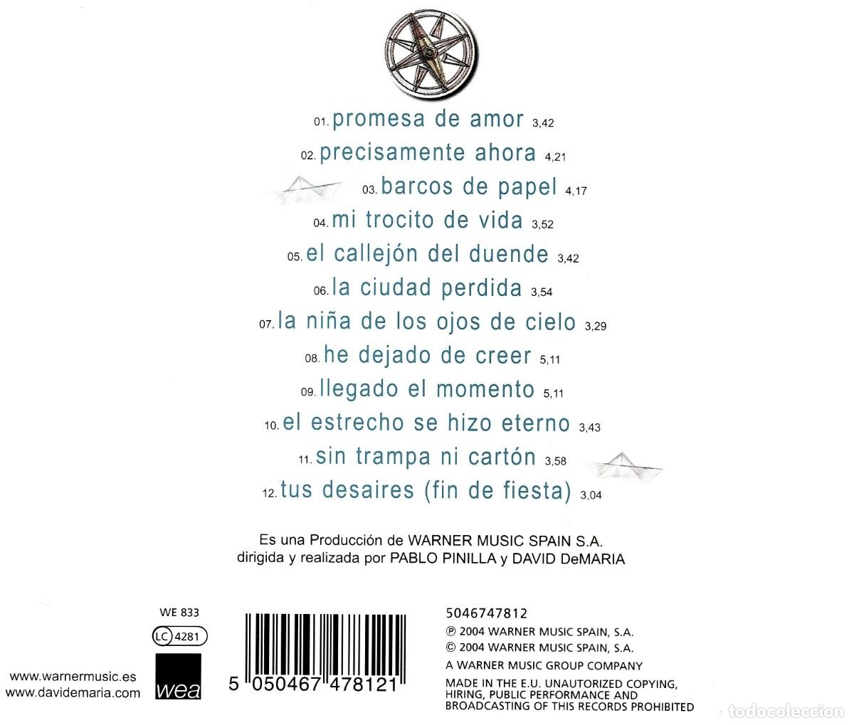 CDs de m&uacute;sica: DAVID DE MARIA. BARCOS DE PAPEL. CD. - Foto 2