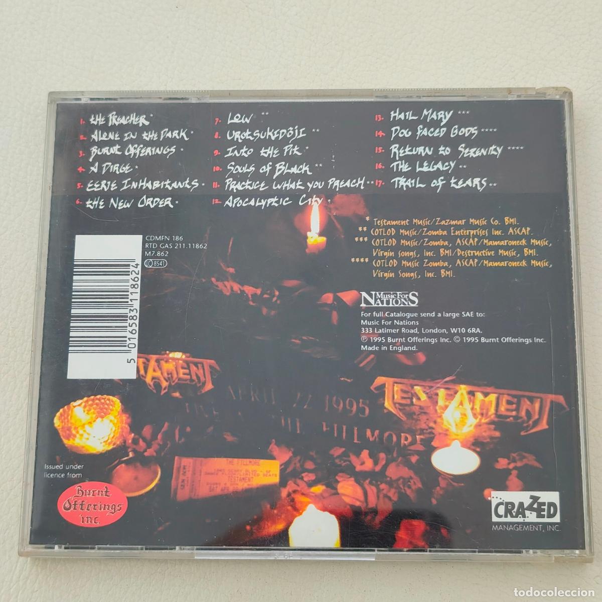 CDs de m&uacute;sica: testament live at the fillmore CD - Foto 2