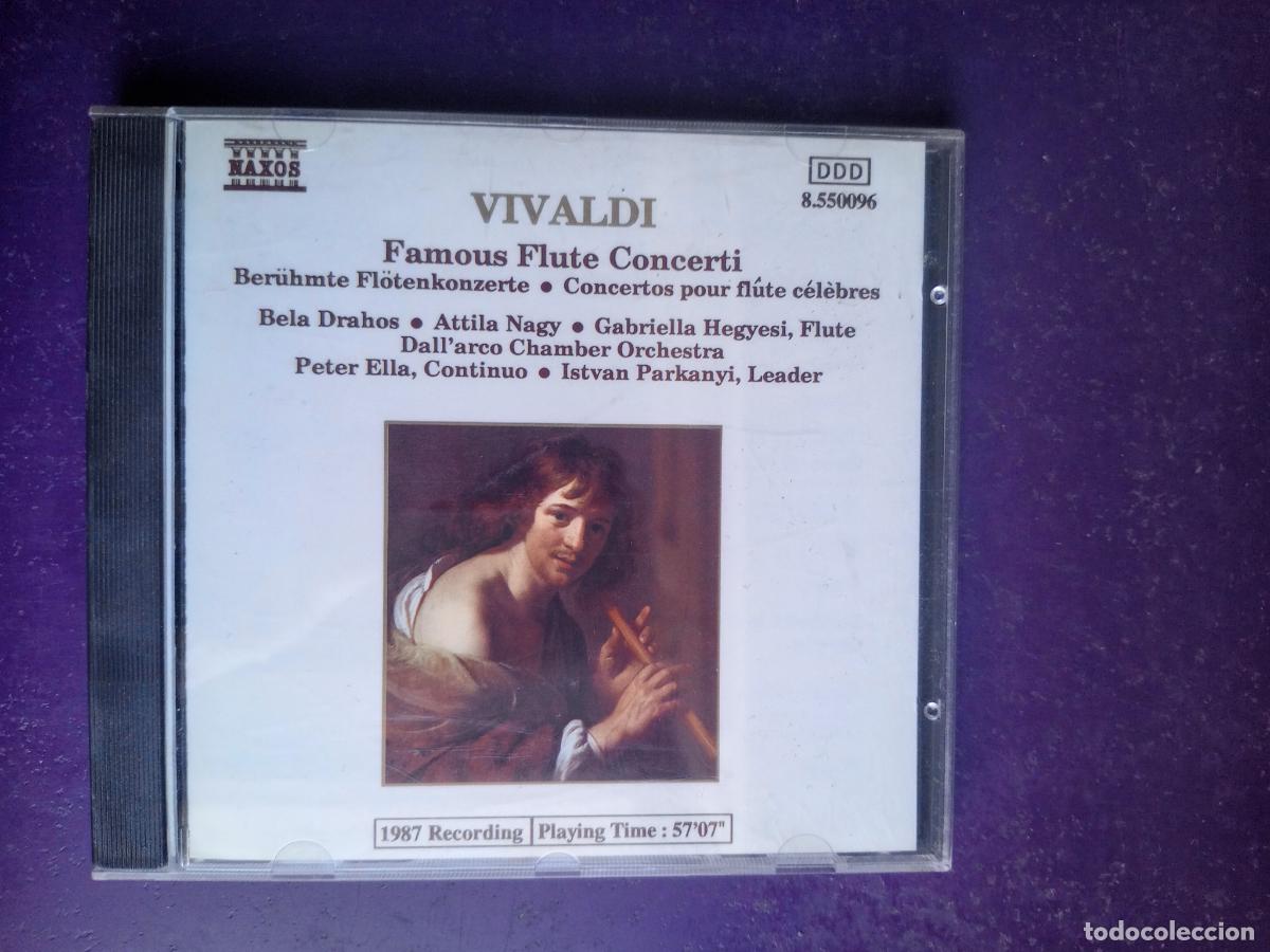 Music CDs: Vivaldi &ndash; Famous Flute Concerti - CD NAXOS 1988 - BELA DRAHOS, ATTILA NAGY, ISTVAN PARKANYI