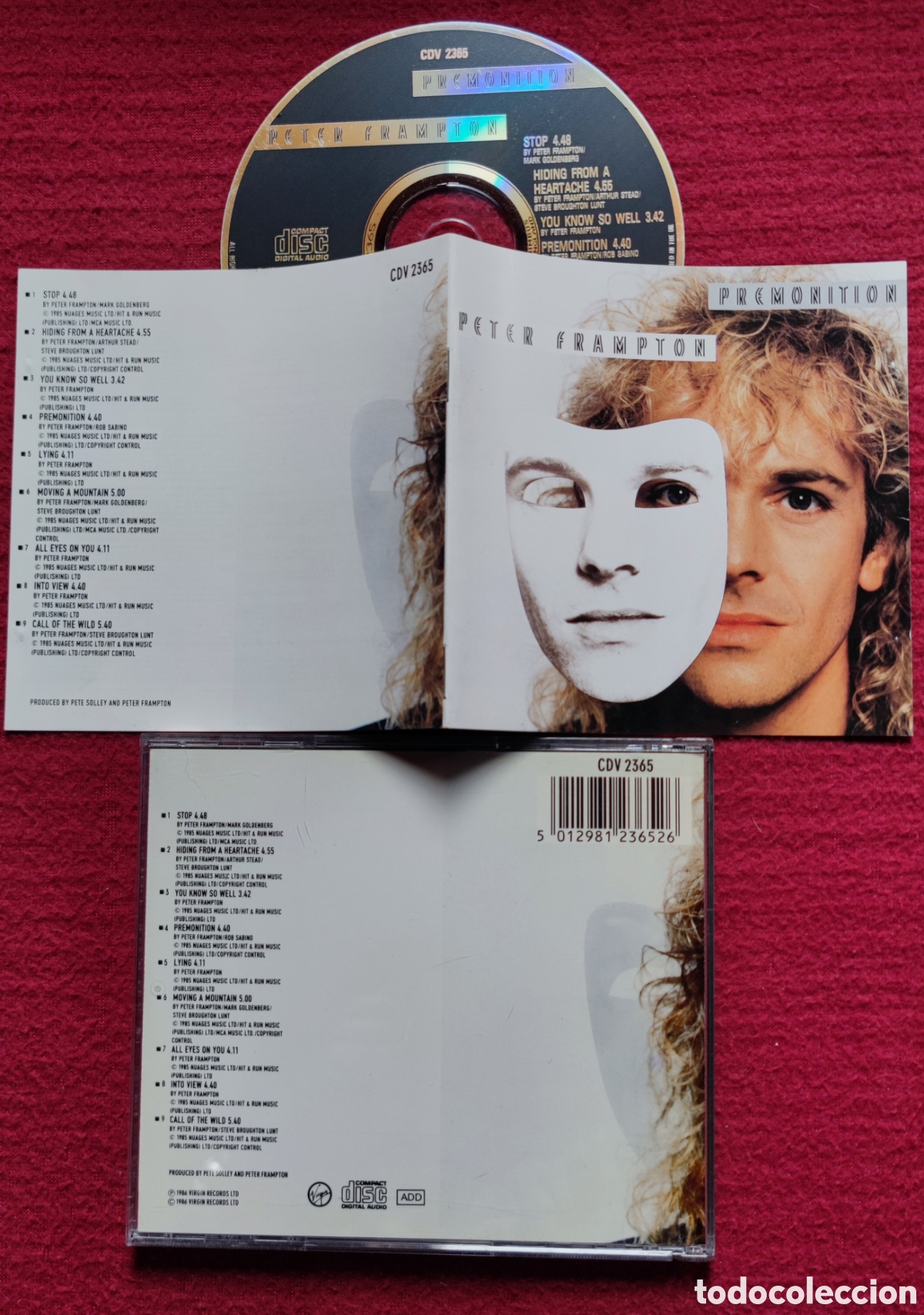 CDs de Musique: PETER FRAMPTON: Premonition. Cd Aor, Edici&oacute;n Original 1986 Virgin Records. Muy raro en Cd.