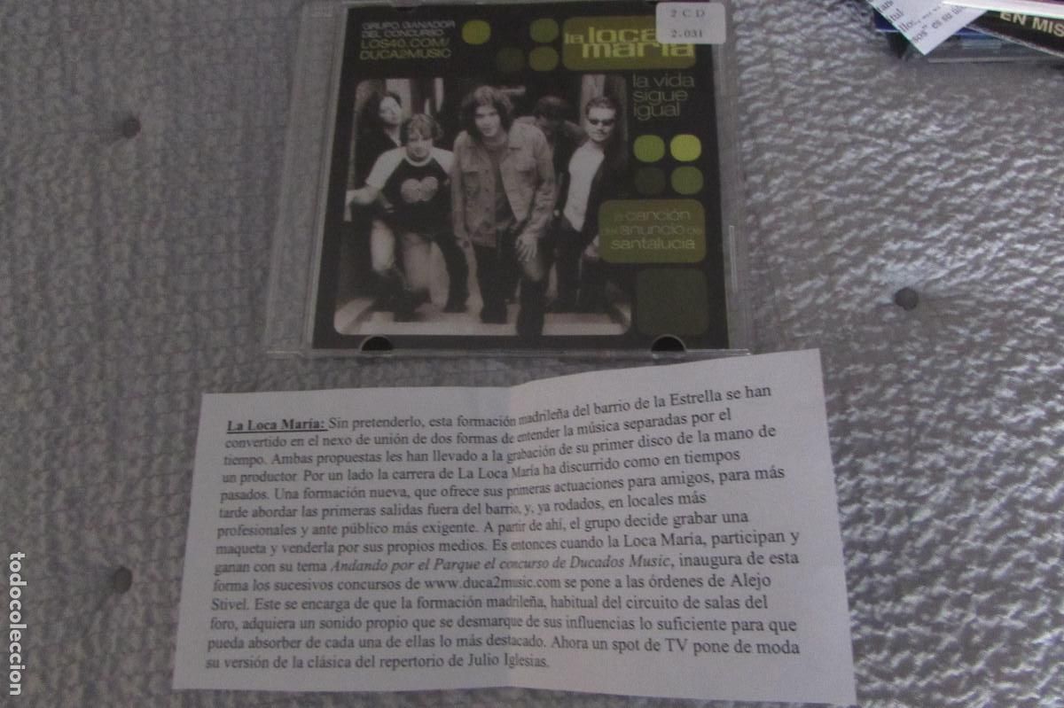 CDs de m&uacute;sica: La Loca Maria &ndash; La Vida Sigue Igual CD SINGLE CADENA 100
