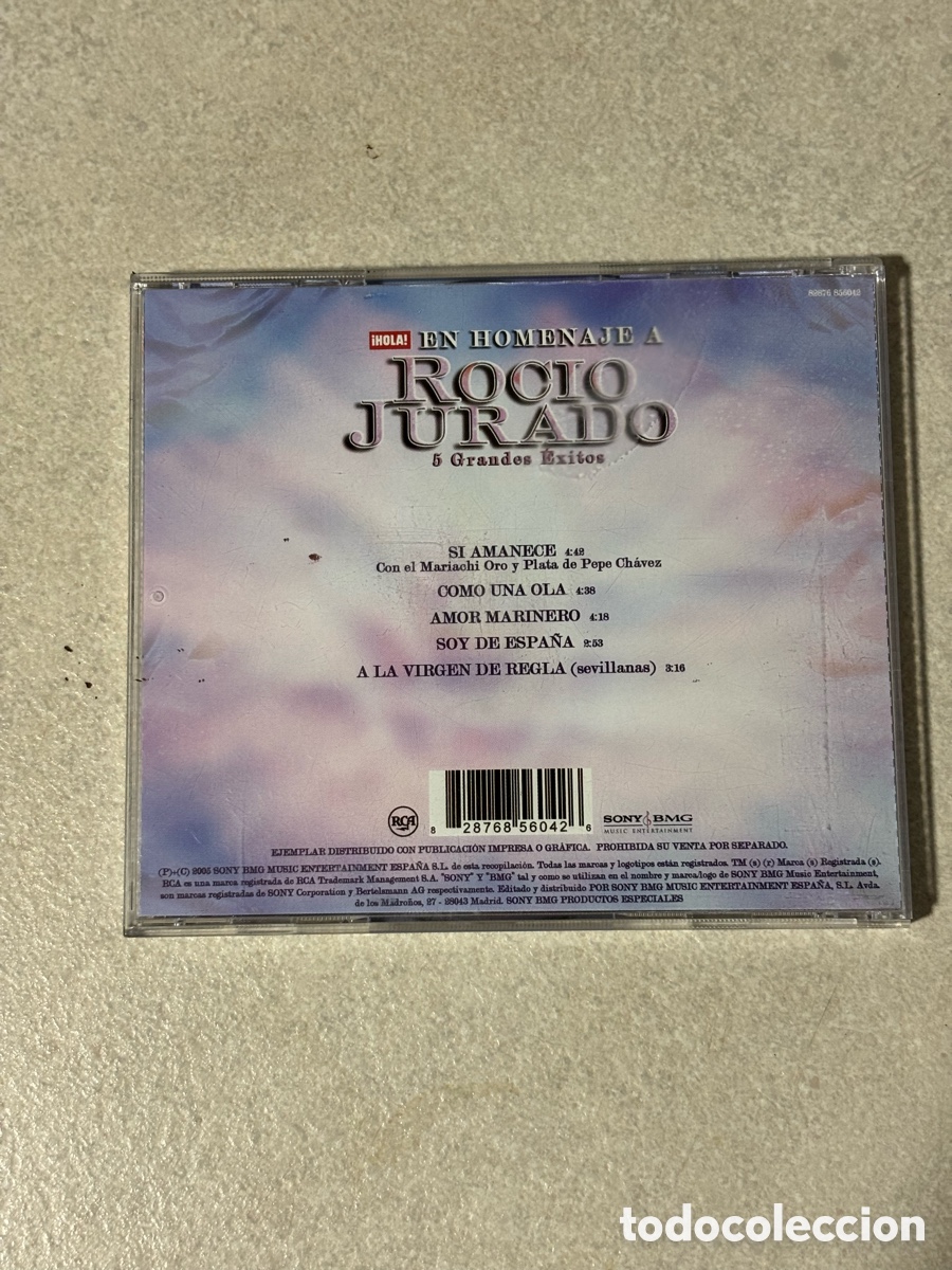 CDs de m&uacute;sica: Rocio Jurado CD HOLA Homenaje 5 &eacute;xitos - Foto 2