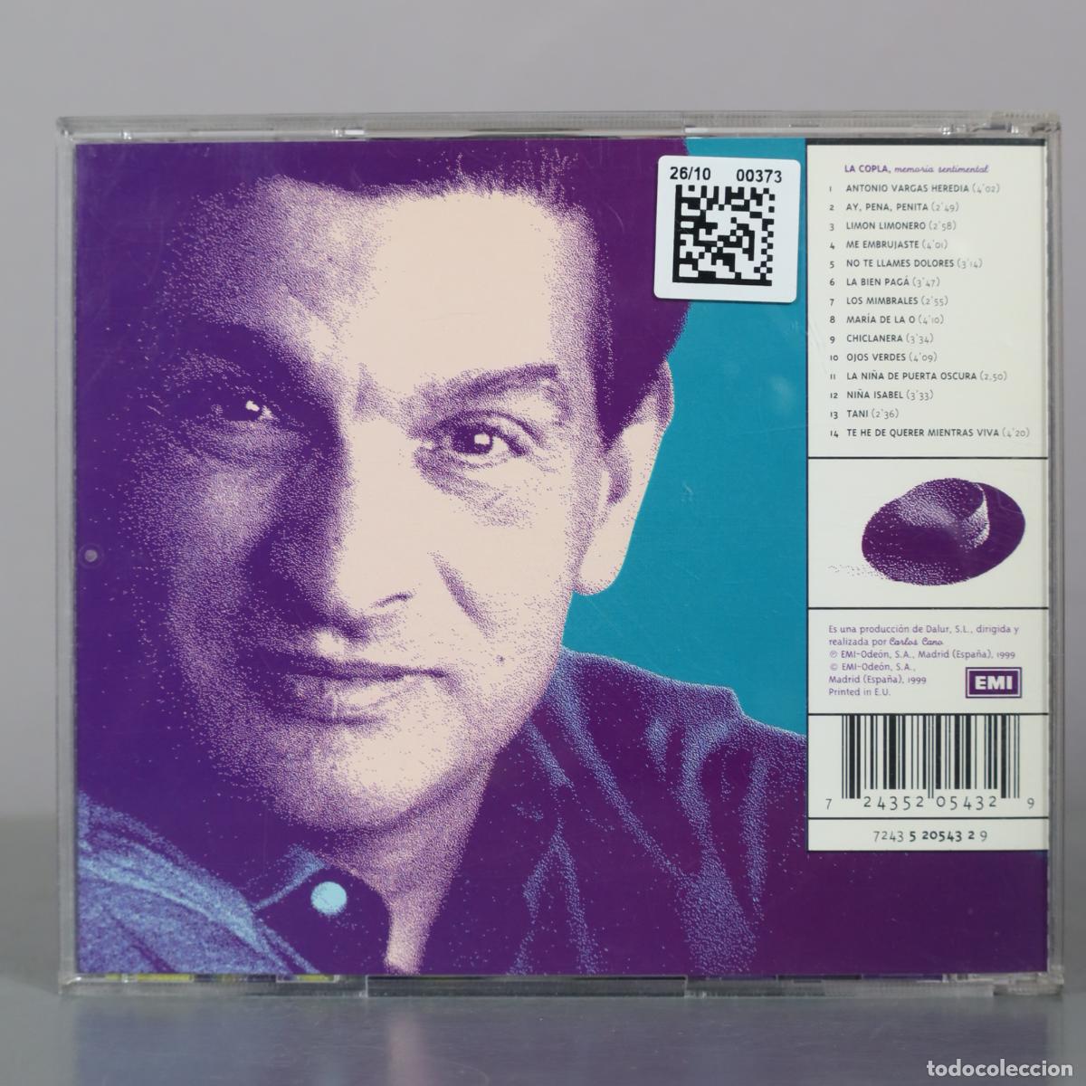 CDs de m&uacute;sica: CD. Carlos Cano - La Copla, memoria sentimental - EMI Ode&oacute;n - Foto 2