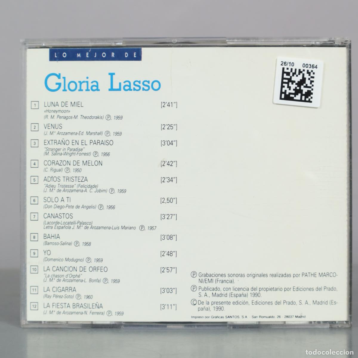 CDs de m&uacute;sica: CD. Lo Mejor De - Gloria Lasso - Ediciones del Prado - Foto 2