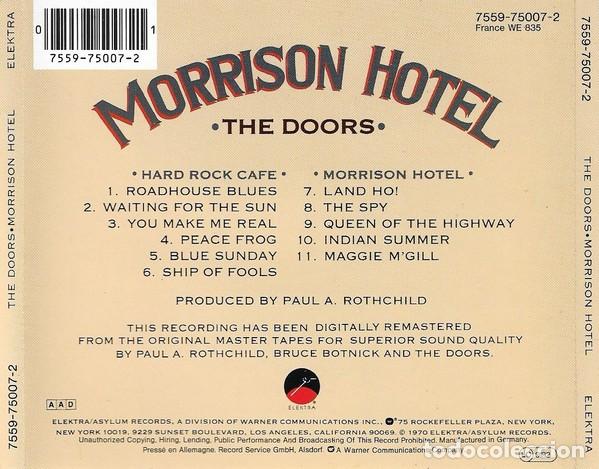 CDs de m&uacute;sica: THE DOORS- MORRISON HOTEL. CD - Foto 2