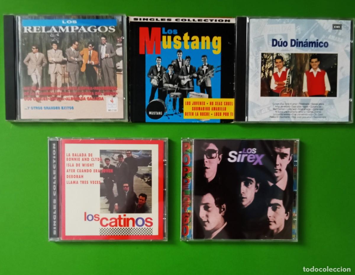 Music CDs: Lote 5 CDs: Los Rel&aacute;mpagos, Los Mustang, D&uacute;o Din&aacute;mico, Los Catinos, Los Sirex