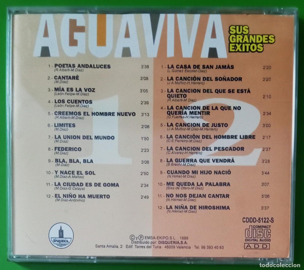 CDs de m&uacute;sica: AGUAVIVA - Sus Grandes &Eacute;xitos (2 CDs) - Foto 2