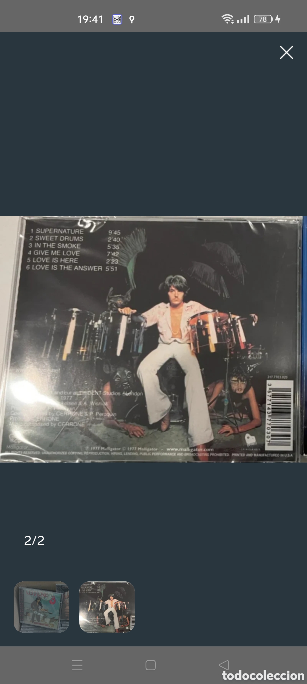 CDs de m&uacute;sica: CD,Cerrone,Supernature, Nuevo y Precintado - Foto 2